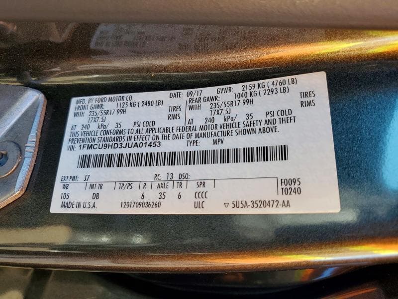 2018 FORD ESCAPE SEL 13