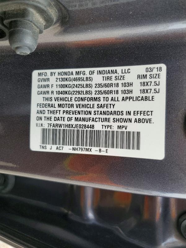 2018 HONDA CR-V EXL 12