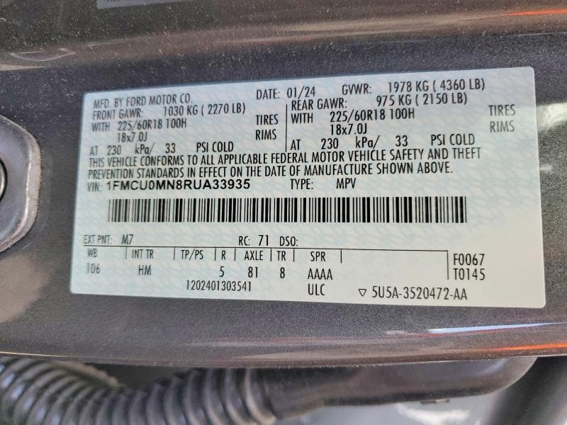 2024 FORD ESCAPE ST LINE 13