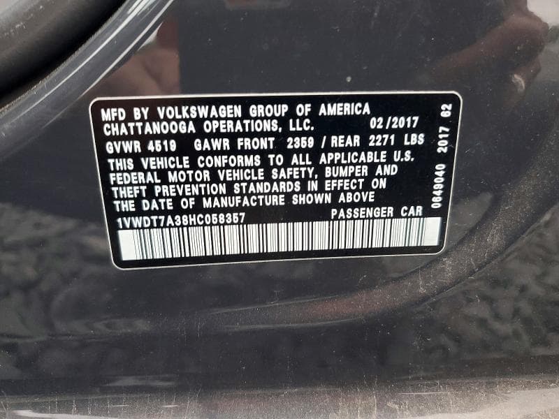2017 VOLKSWAGEN PASSAT R-LINE 12