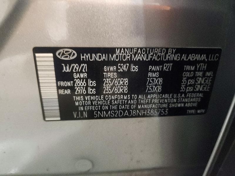 2022 HYUNDAI SANTA FE SEL 13