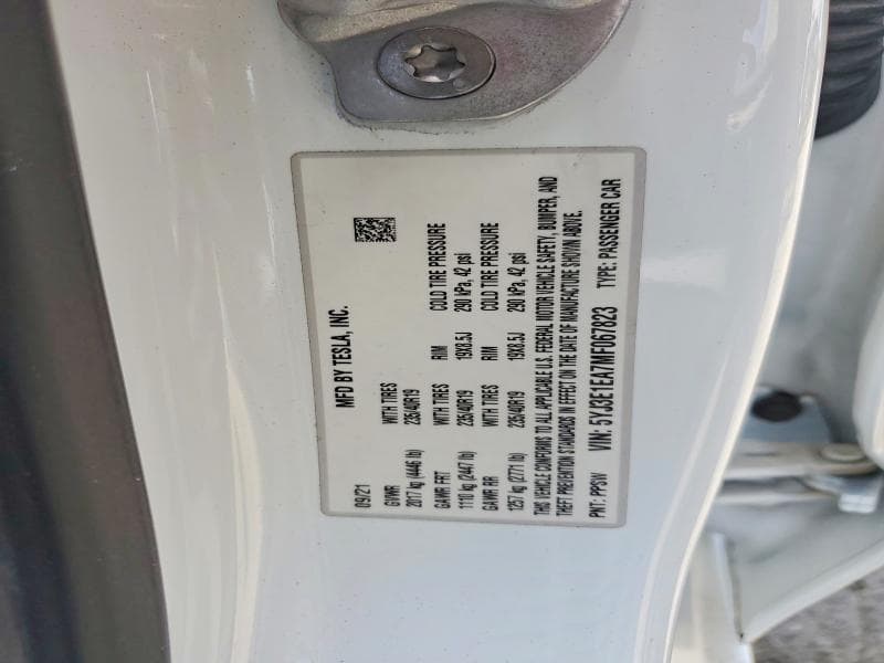 2021 TESLA MODEL 3 12