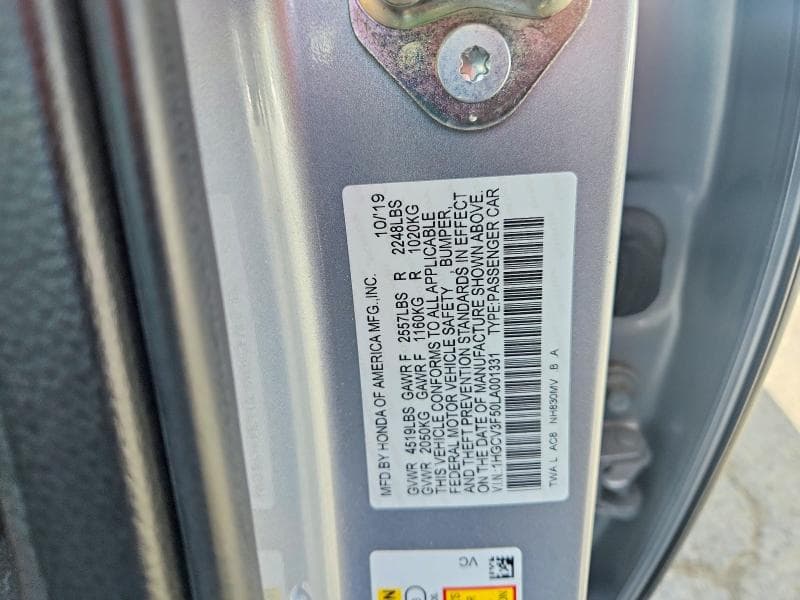 2020 HONDA ACCORD HYBRID EXL 12