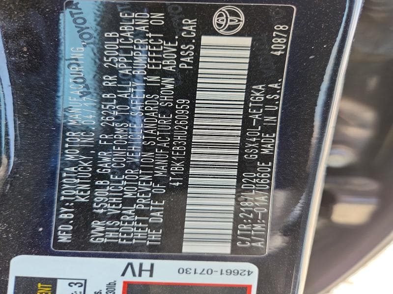 2017 TOYOTA AVALON XLE 13