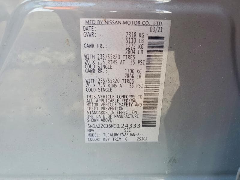 2021 NISSAN MURANO SL 13