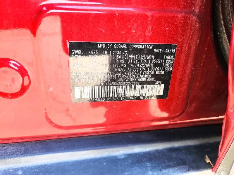 2019 SUBARU OUTBACK 2.5I LIMITED 13