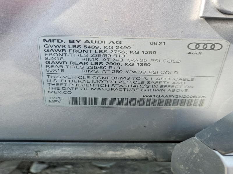 2022 AUDI Q5 PREMIUM 45 13
