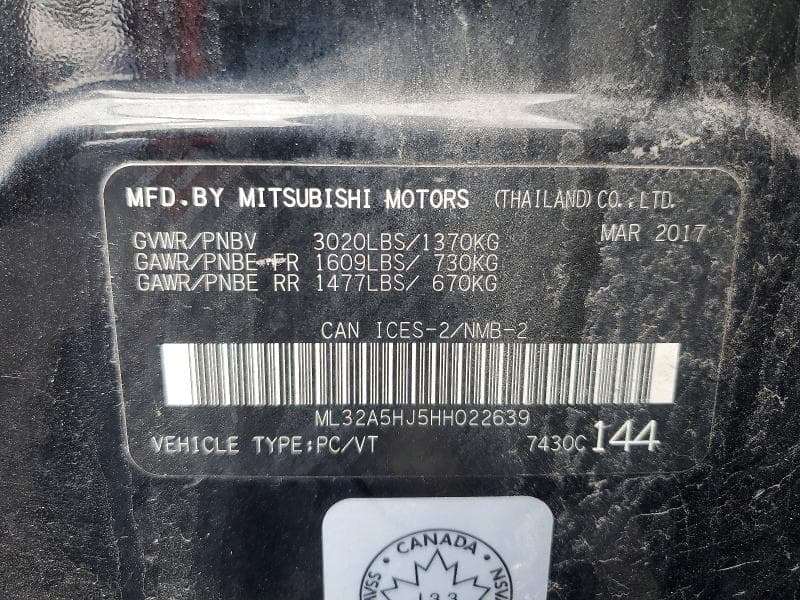 2017 MITSUBISHI MIRAGE GT 13