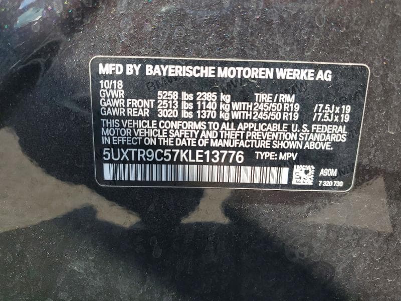 2019 BMW X3 XDRIVE30I 14