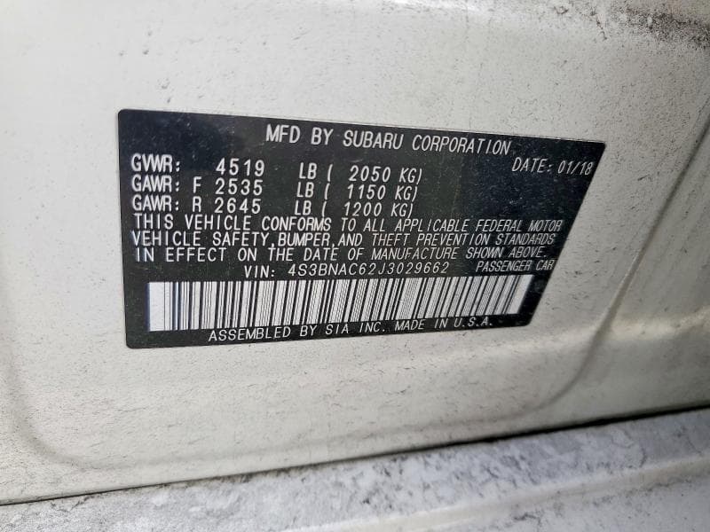 2018 SUBARU LEGACY 2.5I PREMIUM 12