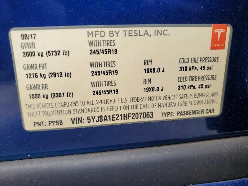 2017 TESLA MODEL S 12