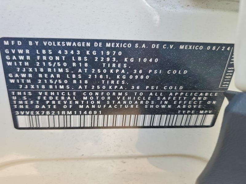 2024 VOLKSWAGEN TAOS SE 12
