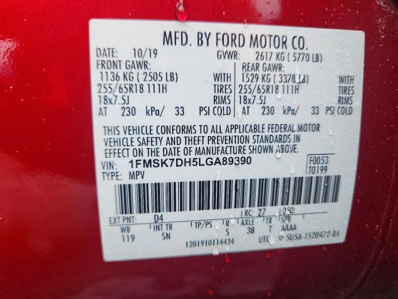 2020 FORD EXPLORER XLT 13