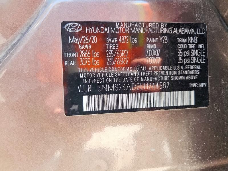 2020 HYUNDAI SANTA FE SE 12
