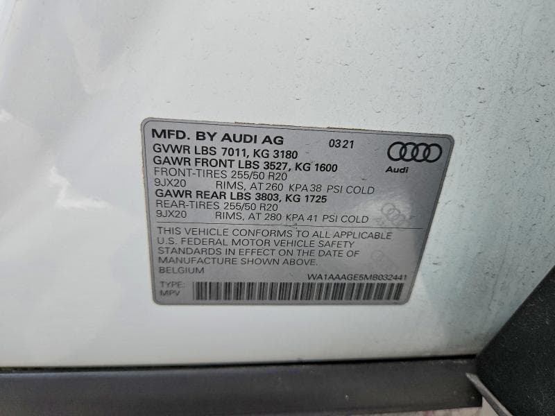 2021 AUDI E-TRON PREMIUM 12