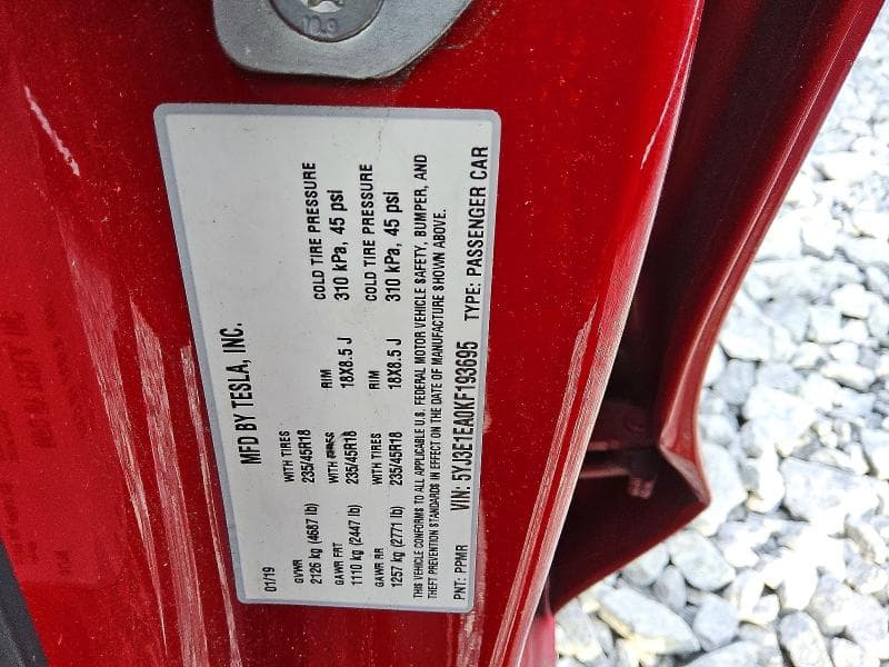 2019 TESLA MODEL 3 12