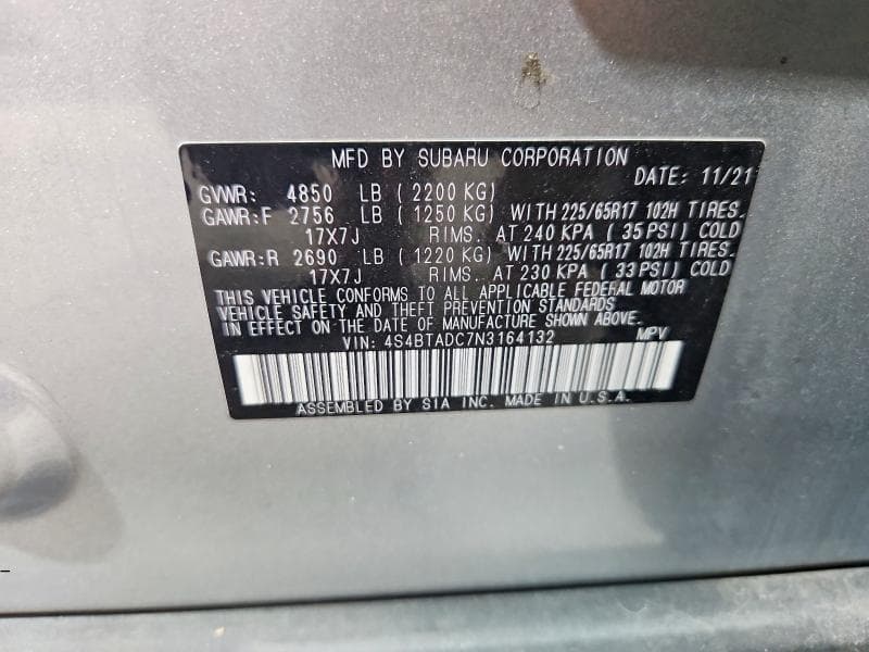 2022 SUBARU OUTBACK PREMIUM 13