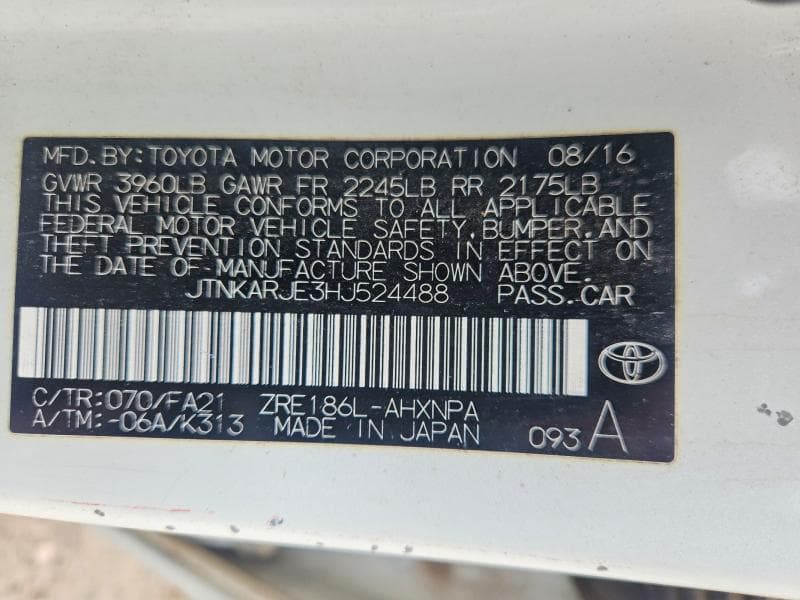 2017 TOYOTA COROLLA IM BASE 13