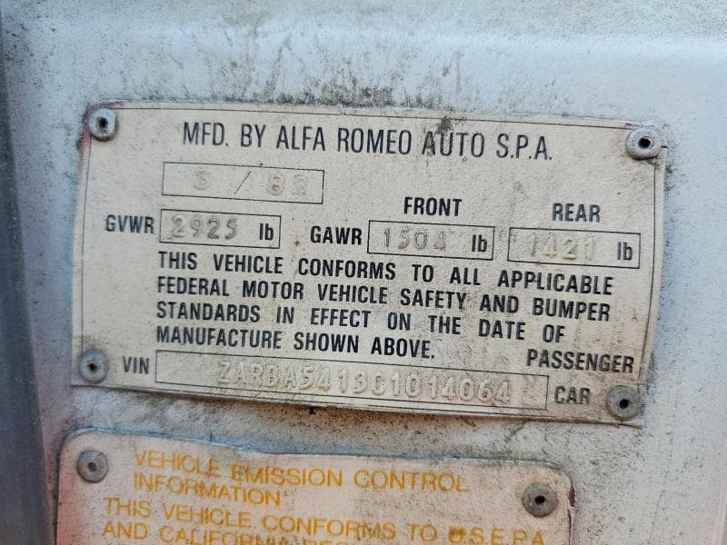 1982 ALFA ROMEO VELOCE 2000 SPIDER 12