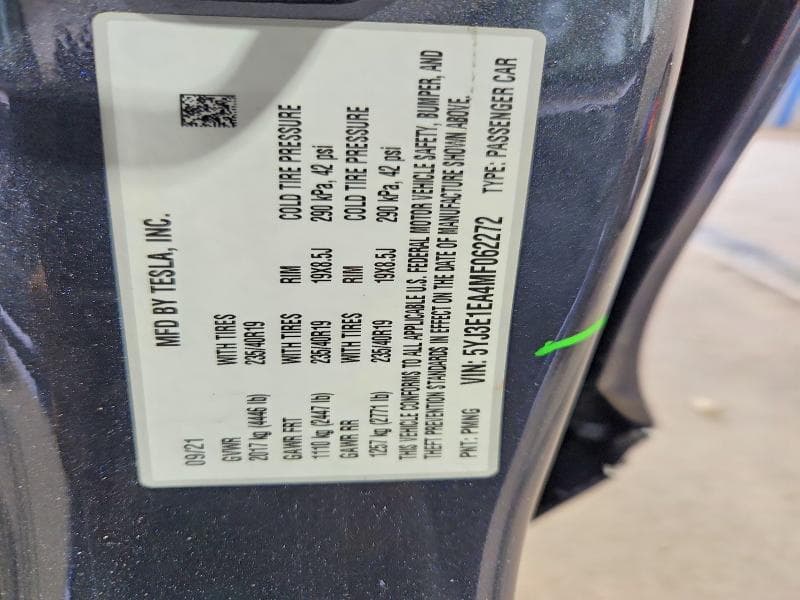 2021 TESLA MODEL 3 12