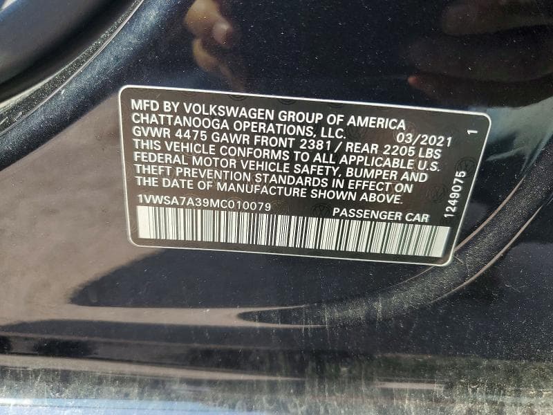 2021 VOLKSWAGEN PASSAT SE 12