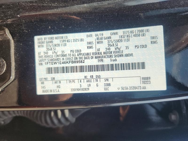 2019 FORD F150 SUPERCREW 13
