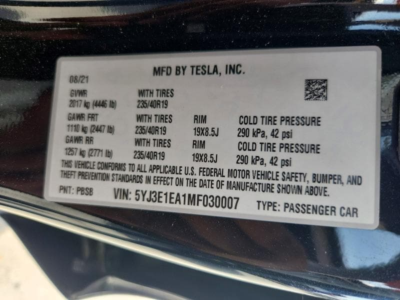 2021 TESLA MODEL 3 13