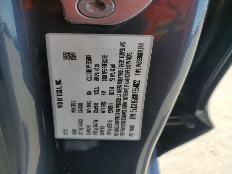 2021 TESLA MODEL 3 12