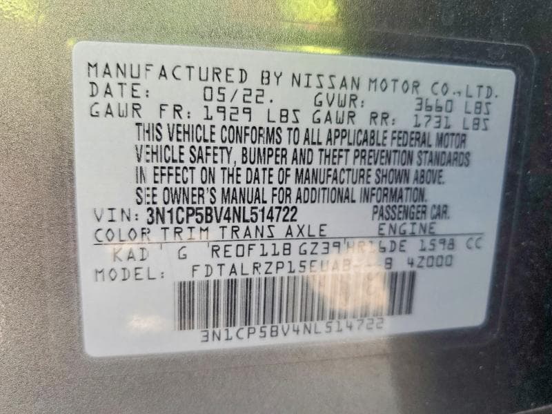 2022 NISSAN KICKS S 13