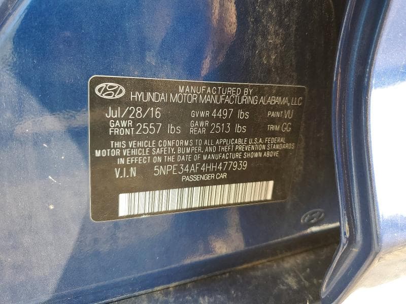 2017 HYUNDAI SONATA SPORT 12