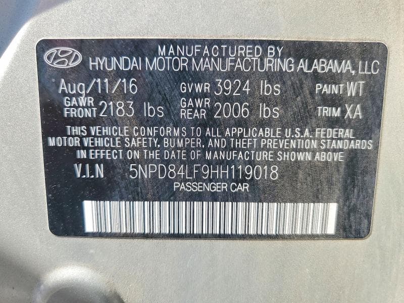 2017 HYUNDAI ELANTRA SE 12