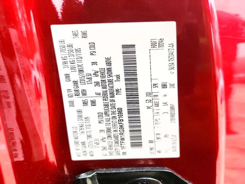 2019 FORD F150 RAPTOR 13