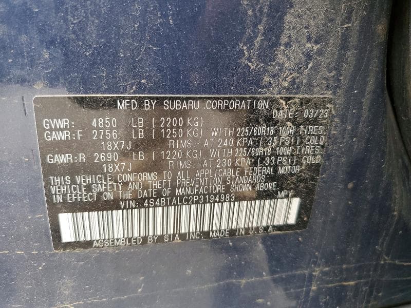 2023 SUBARU OUTBACK ONYX EDITION 13