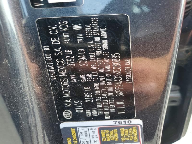 2019 KIA FORTE LXS 12