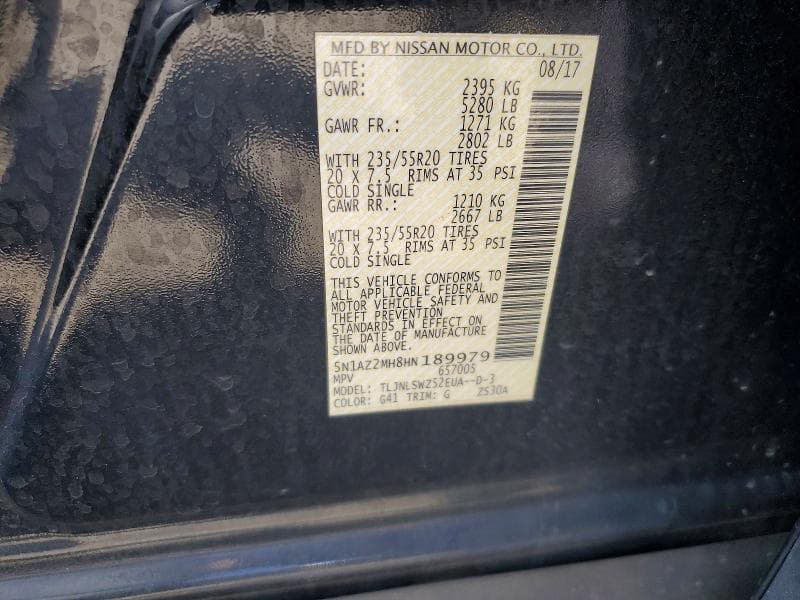 2017 NISSAN MURANO PLATINUM 13