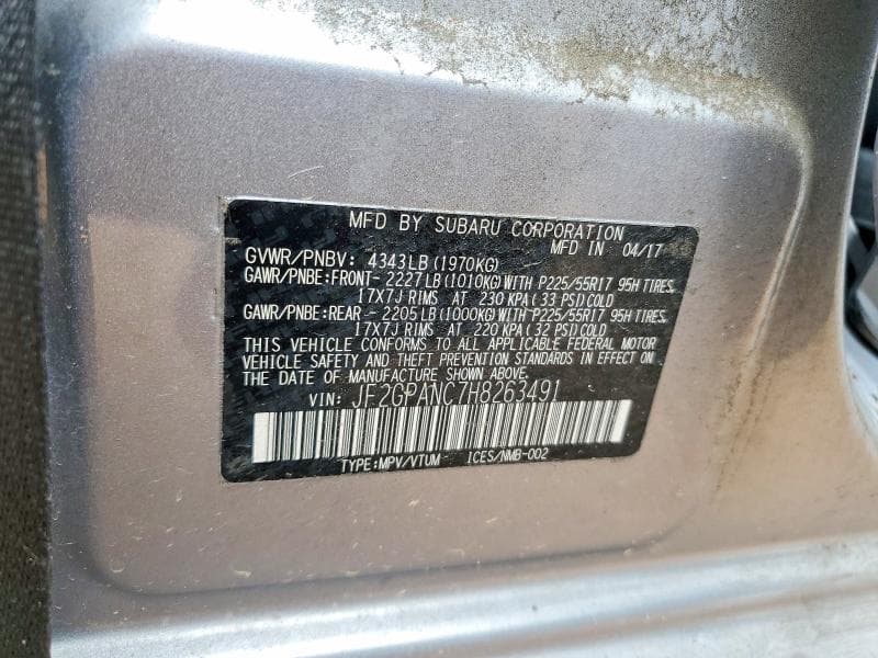2017 SUBARU CROSSTREK LIMITED 14