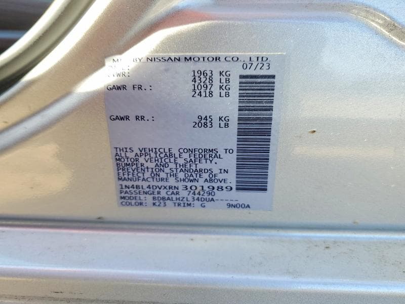 2024 NISSAN ALTIMA SV 12