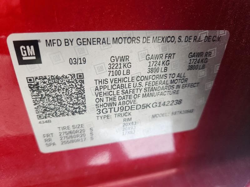 2019 GMC SIERRA K1500 SLT 12