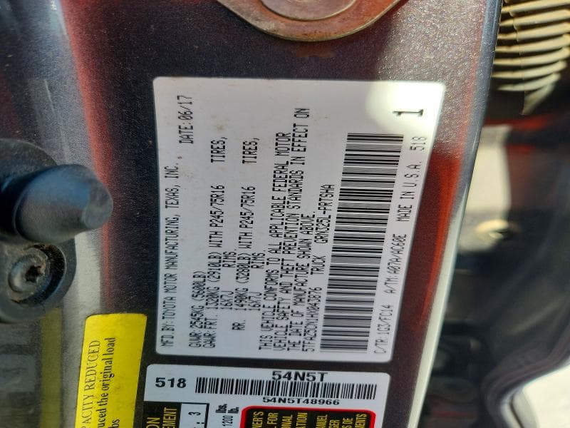 2017 TOYOTA TACOMA SR5 V6 12