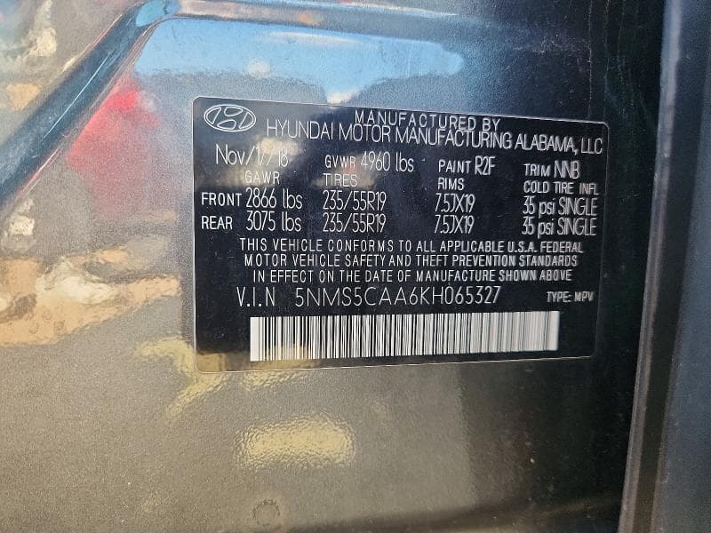 2019 HYUNDAI SANTA FE ULTIMATE 2.0T 14
