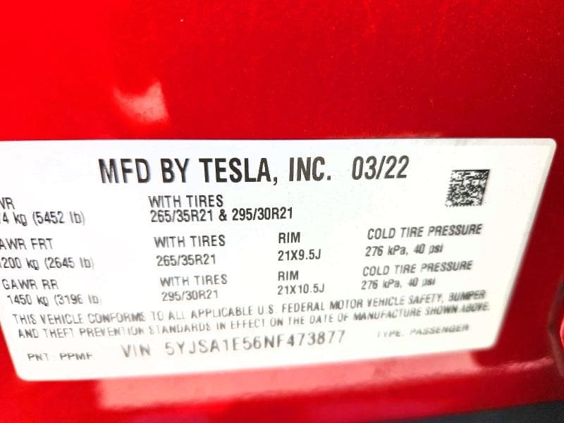 2022 TESLA MODEL S 13