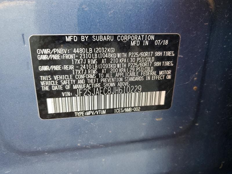 2018 SUBARU FORESTER 2.5I PREMIUM 14
