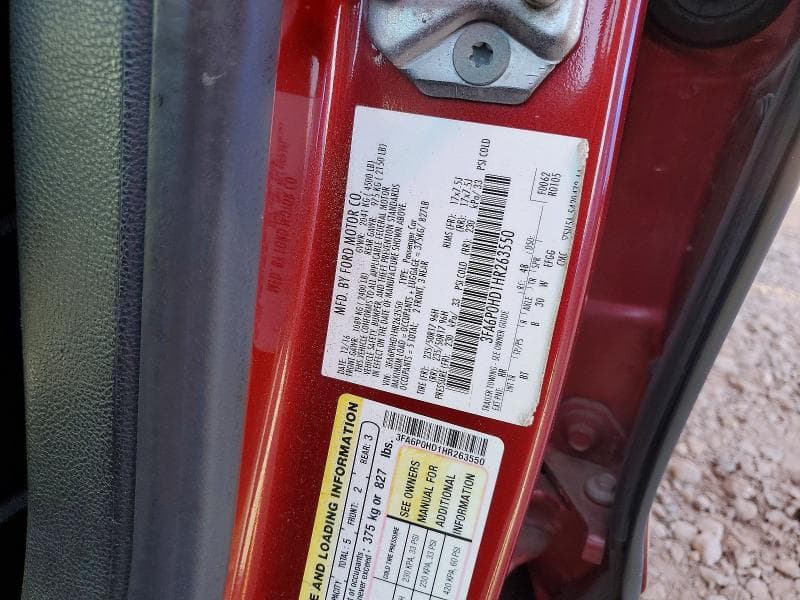2017 FORD FUSION SE 12