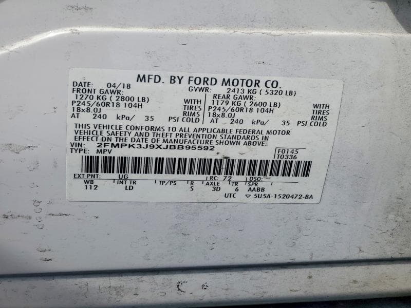 2018 FORD EDGE SEL 13