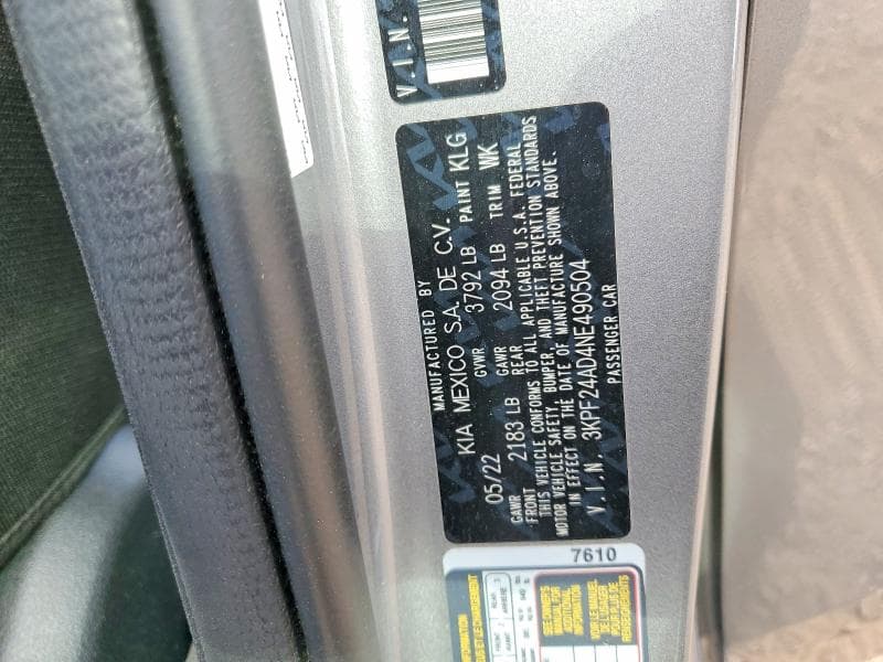 2022 KIA FORTE LXS 13