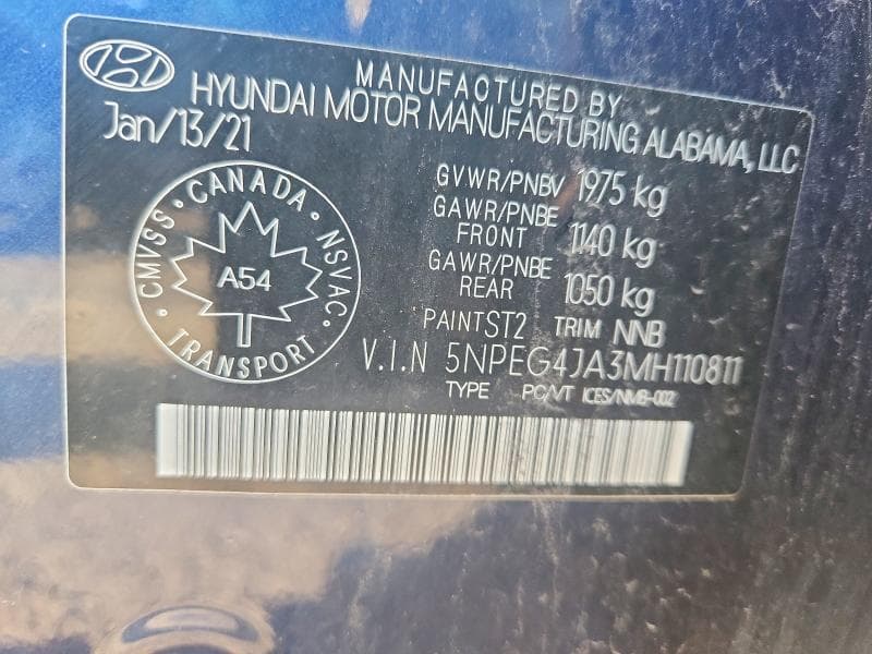 2021 HYUNDAI SONATA SE 12