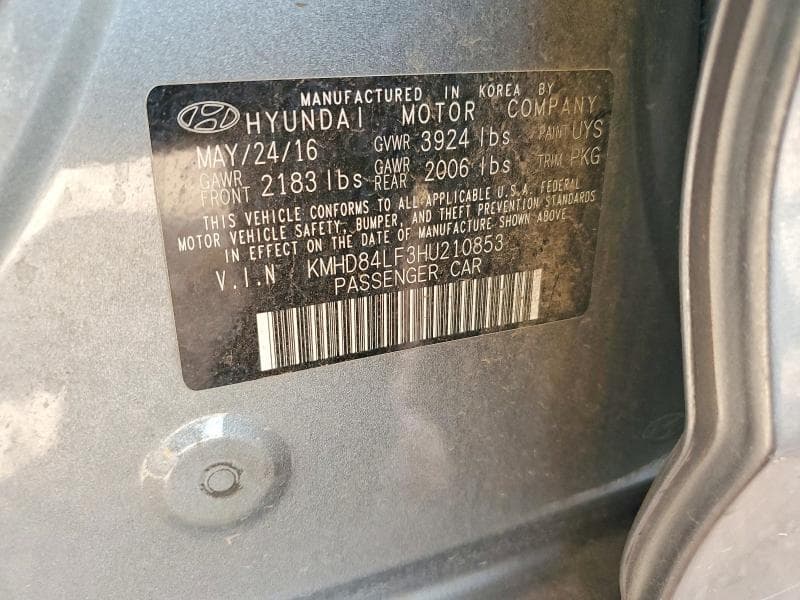 2017 HYUNDAI ELANTRA LIMITED 13