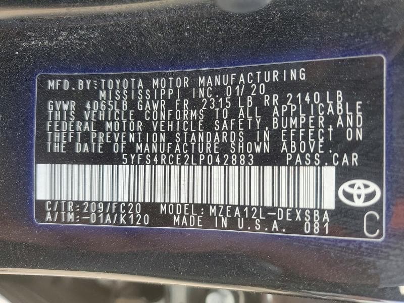 2020 TOYOTA COROLLA SE 13