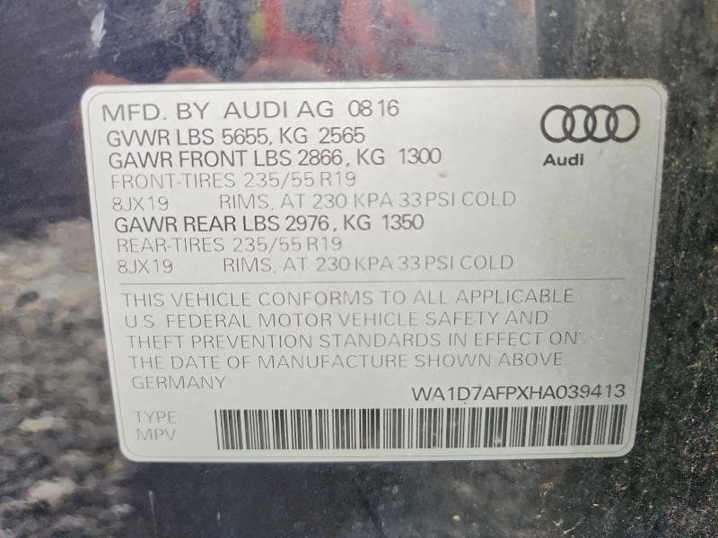 2017 AUDI Q5 PREMIUM PLUS S-LINE 13