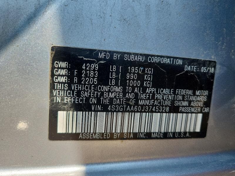 2018 SUBARU IMPREZA 12